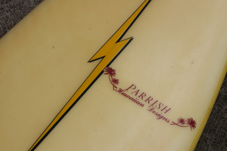 Shaper to da Stars Tom Parrish Hawaiian designs 7'2 lightning Bolt rounded