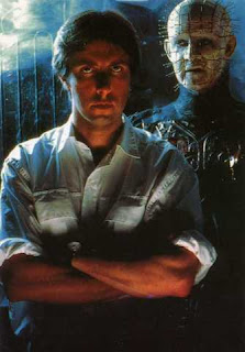 Clive Barker y Doug Bradley en el rodaje de Hellraiser
