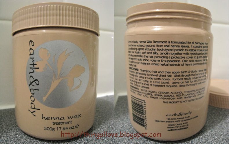 Things I Love Review Earth & Body henna hair wax treatment