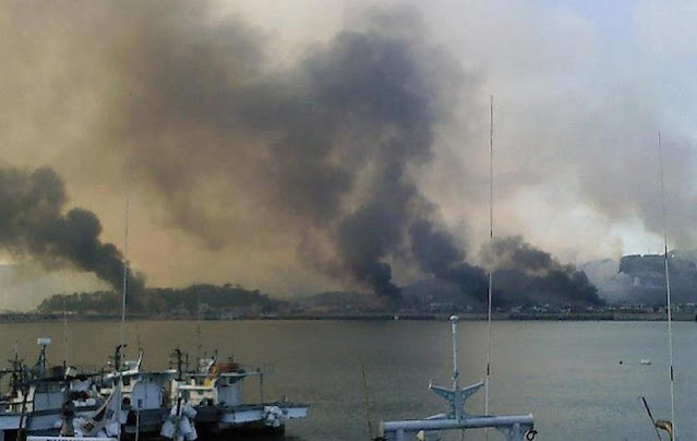 Columnas de humo en isla de Corea del Sur tras ataque norcoreano