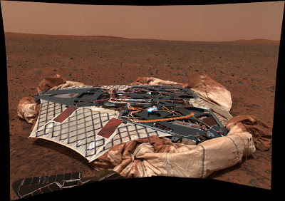 Spirit Lander sobre la superficie de Marte