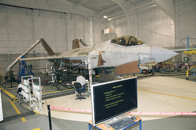 Un F-35 de Lockheed Martin en pleno analisis de vibraciones