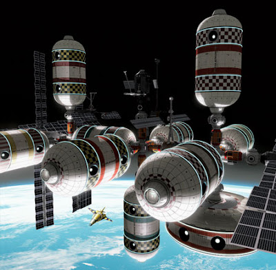 Imagen artística de la hipotética estación espacial CSS Skywalker