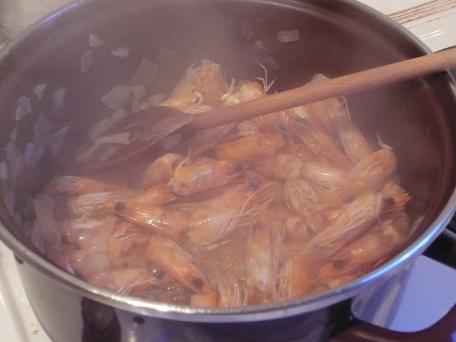 Soupe aux têtes de crevettes