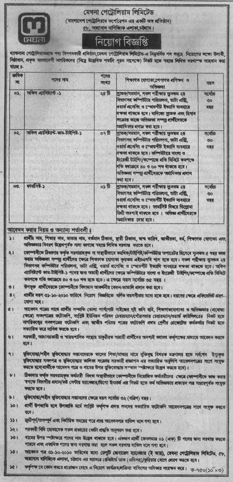 Government Jobs In Bangladesh Meghna Petroleum Ltd Needs Pharmacist 2010