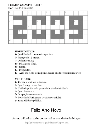 Palavras Cruzadas: 2009