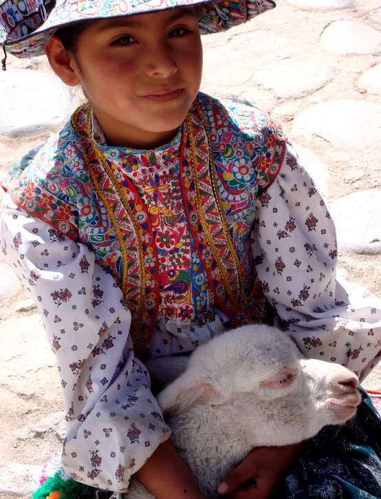 Muñequita peruana y su alpaquita