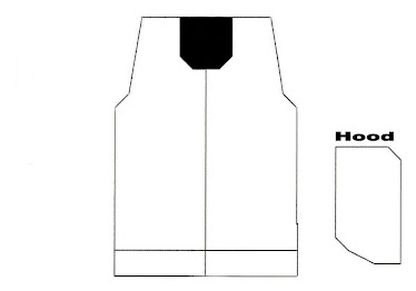 Template for Hooded Ring Jacket ( no sleeves ) - FRONT
