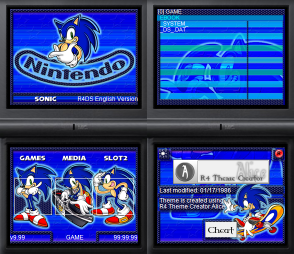 NDS Skins / PSP y PS3 Themes NintendoDS / SonyPSP y PS3 Sonic Time R4