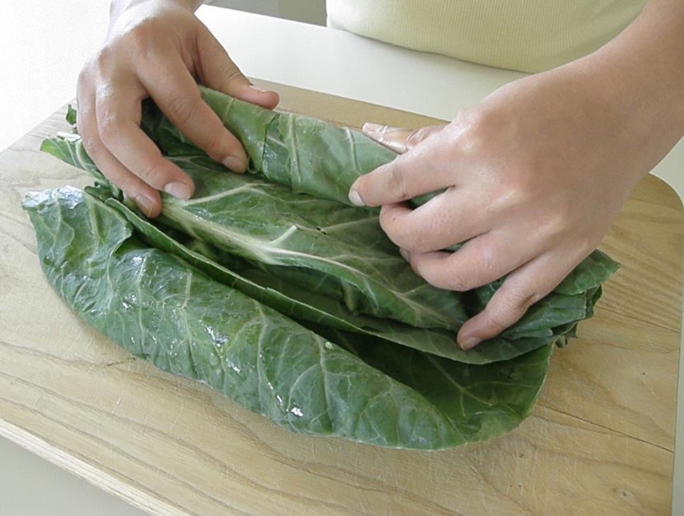 The 129 Project Lemony Collards for Lunch (and how to Chiffonade)