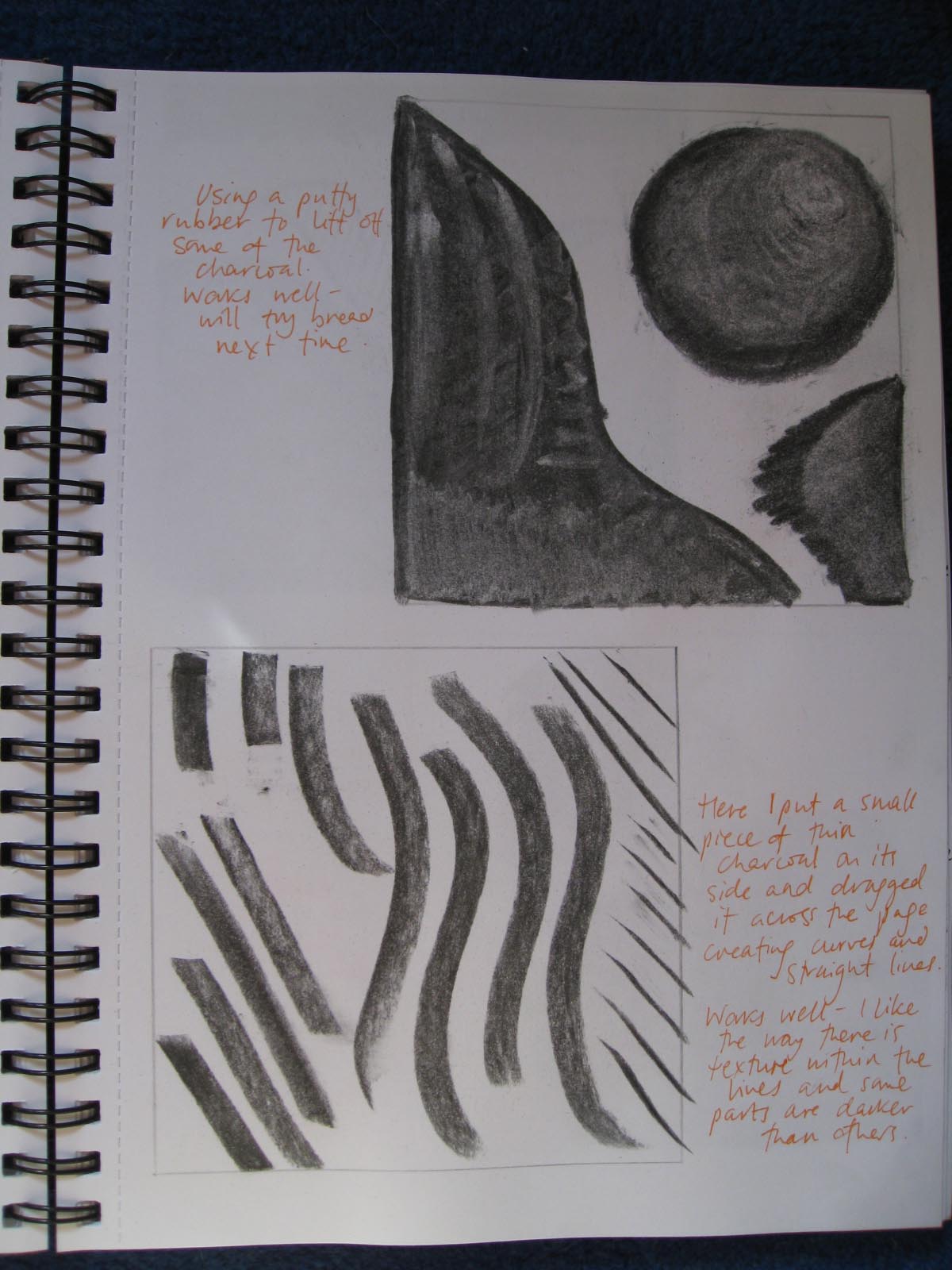 Fran Clark's OCA Logbook Charcoal exercises