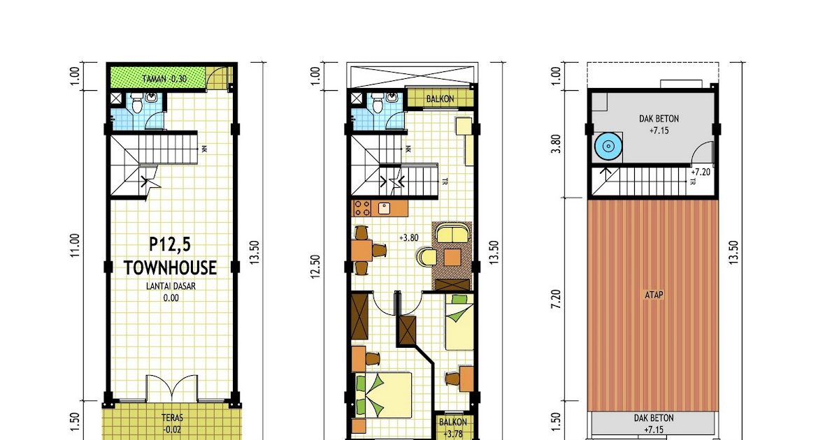 Ide Denah Rumah 2 Lantai Bawah Toko
