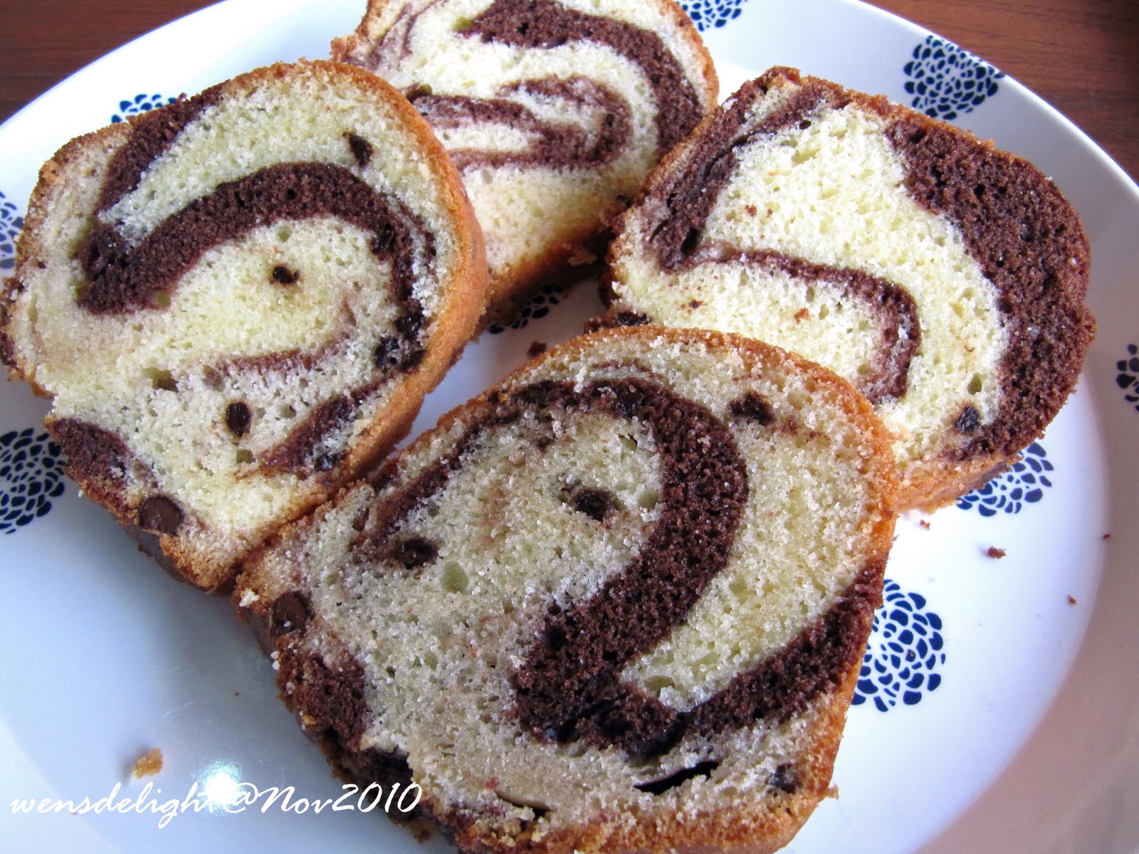 Wen's Delight Chocolate Chip Sour Cream Marble Cake