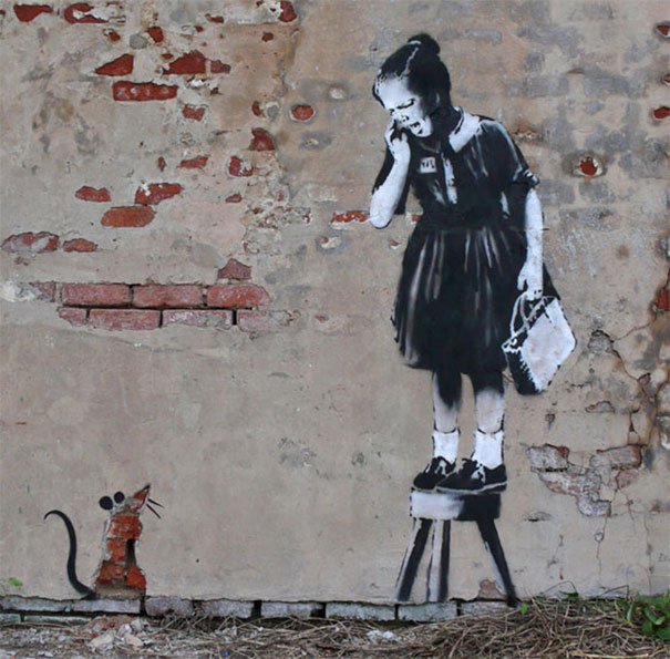 facts around us: Banksy Graffiti Drawing | Beautiful Street arts