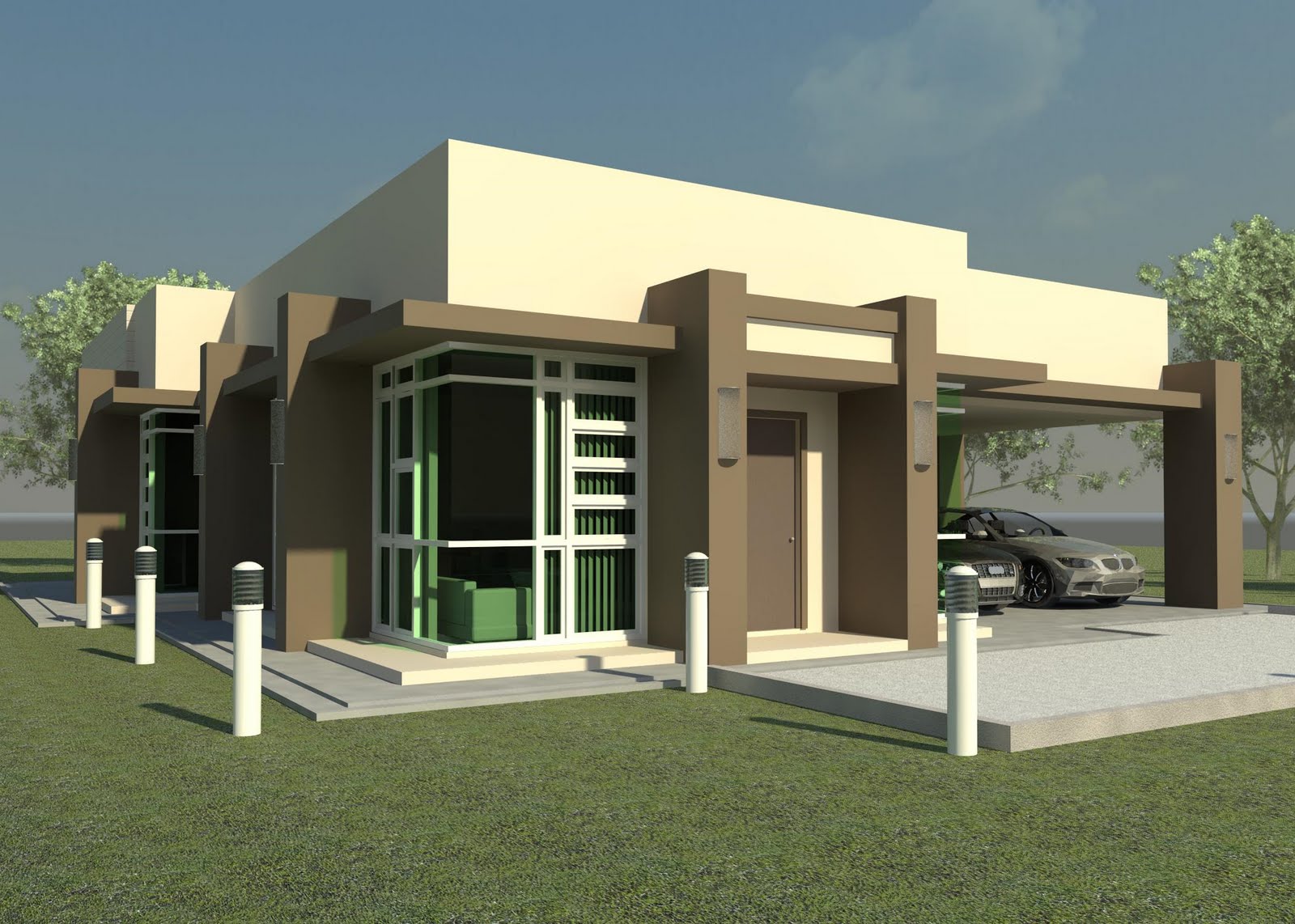 Khalid Rahman Design: 3 Bedroom + 3 Bathroom Single Storey House (168m²