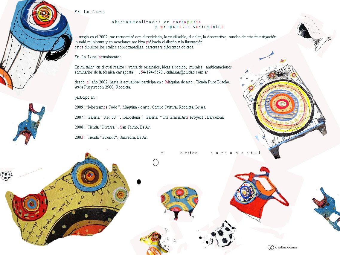 En la Luna, objetos para el espacio en cartapesta.