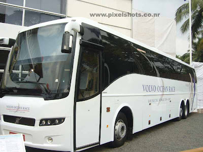 photograph of volvos bus in the volvos autoshow and latest technology show conducted in ocean race village india cochin kerala