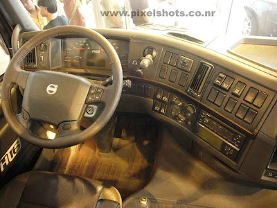 volvos latest trailer fh16 driver cabin and dashboard controls photograph from volvos automobile show in cochin kerala