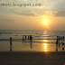 Sunset and children playing in beach-calicut kerala