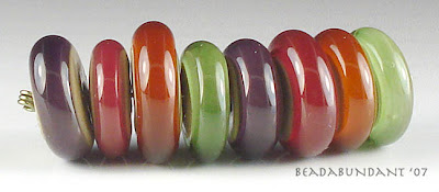 Autumn Disk Lampworked Beads