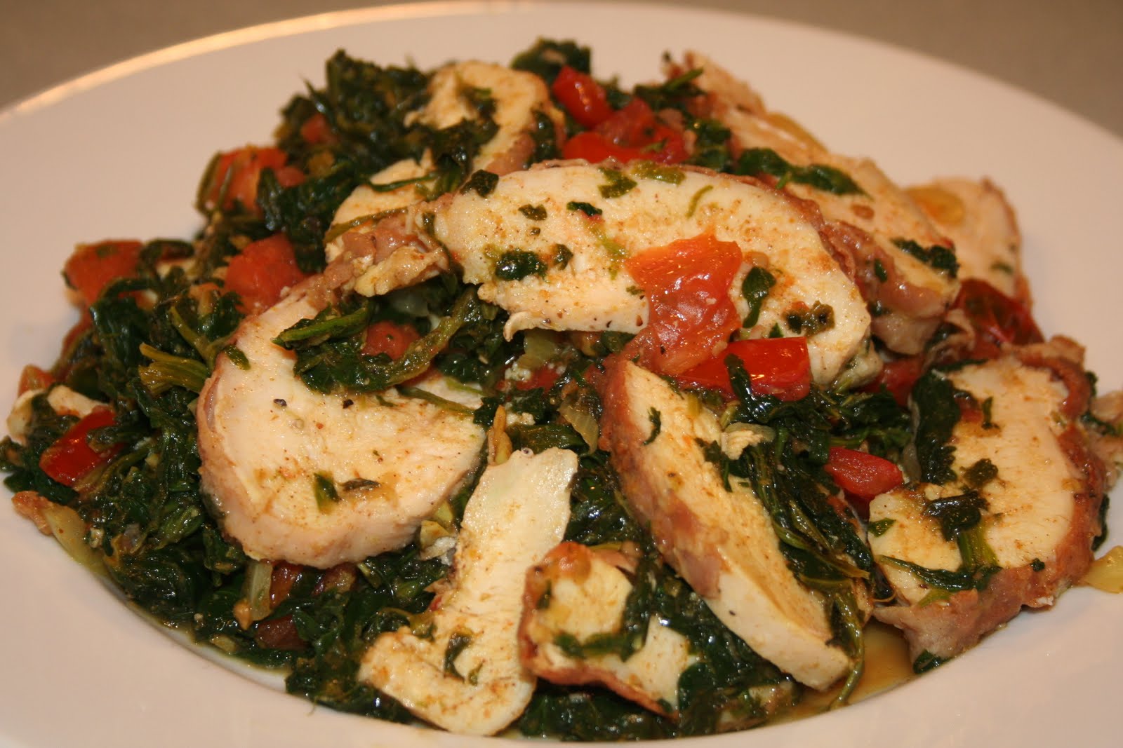 COOK WITH SUSAN: Curried Spinach & Tomatoes with Chicken
