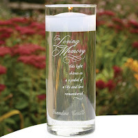 Personalized In Loving Memory glass memorial candle holder