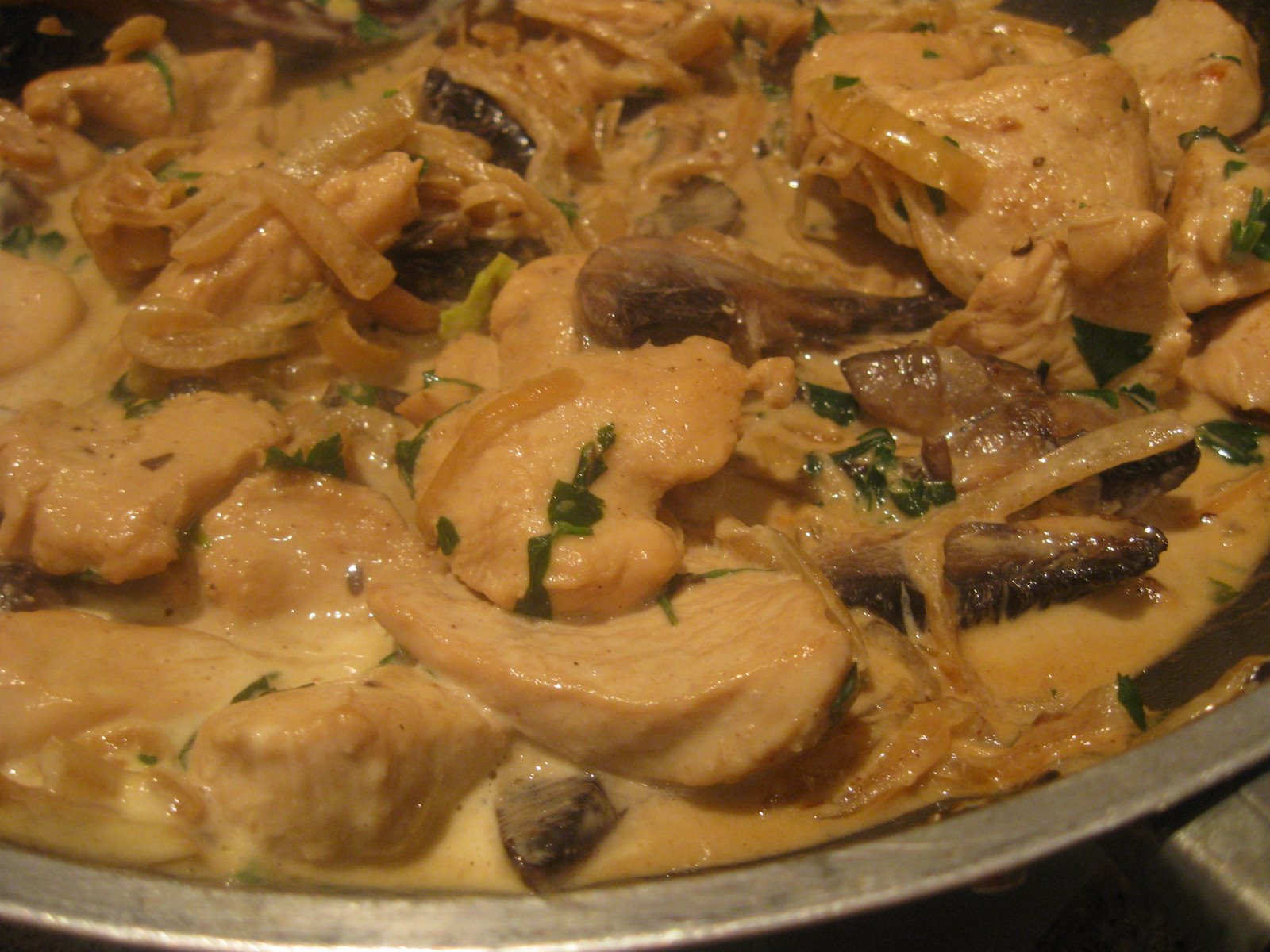 Jam and Clotted Cream Cider Chicken in a Creamy Mushroom Sauce