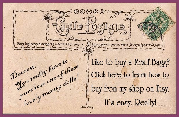 Purchase MRS.T.BAGG on etsy with paypal or a credit card. Or e-mail me to arrange payment by check!