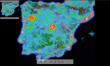 ESAC Astronomy Club: Simulated pollution map of Spain.