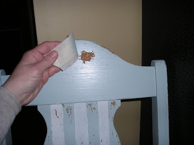 Distress your furniture with masking tape