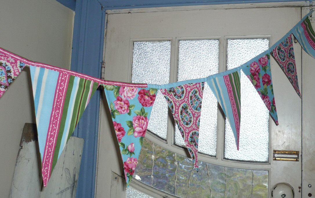 Fabric Buntings and Other Creations Some new fabric buntings........