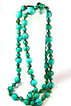 turquoise long beaded wrap necklace...