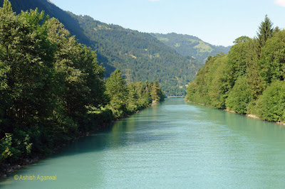 Narrow channel of water that connects Interlaken to Lake Thun
