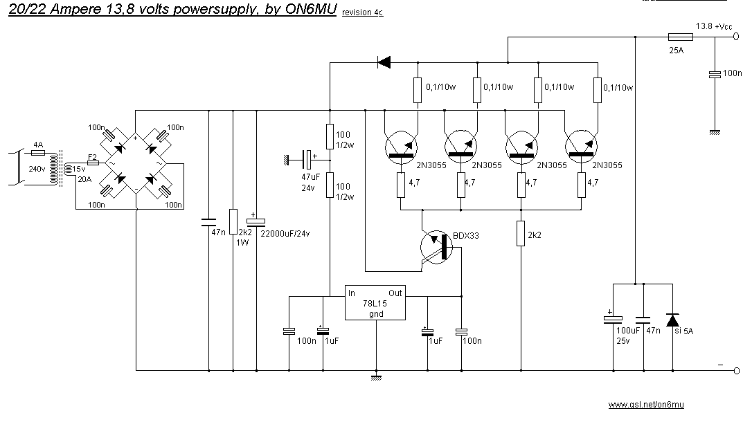 Schematic & Wiring Diagram: POWER SUPPLAY 13,8 Volt Schematic