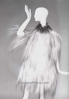 yves st laurent, feather dress, fall/winter 1969-70