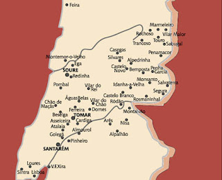 Tomar Mapa TEMPLO DE TOMAR: Mapa templário de Portugal