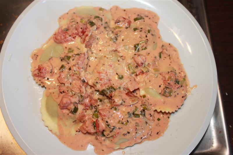 Fabulously Fun Food Double Take Ravioli in BasilCream Sauce