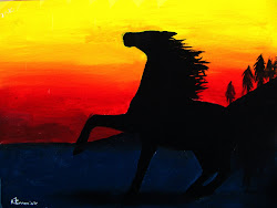 simple silhouette painting easy paintings canvas giving horse western drawings fun acrylic person acrylics
