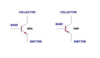 PNP and NPN  transistors schematics