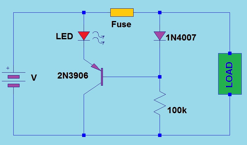Broken Fuse Indicator using LED and transistor | simple electronics