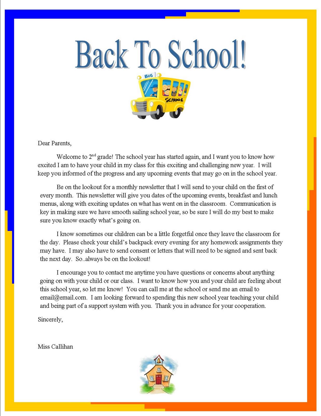 Letter To Parents Levelings