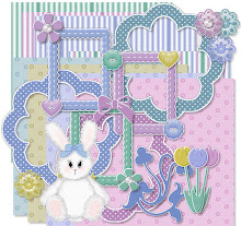 Spring..Bunny,flowers made by me..