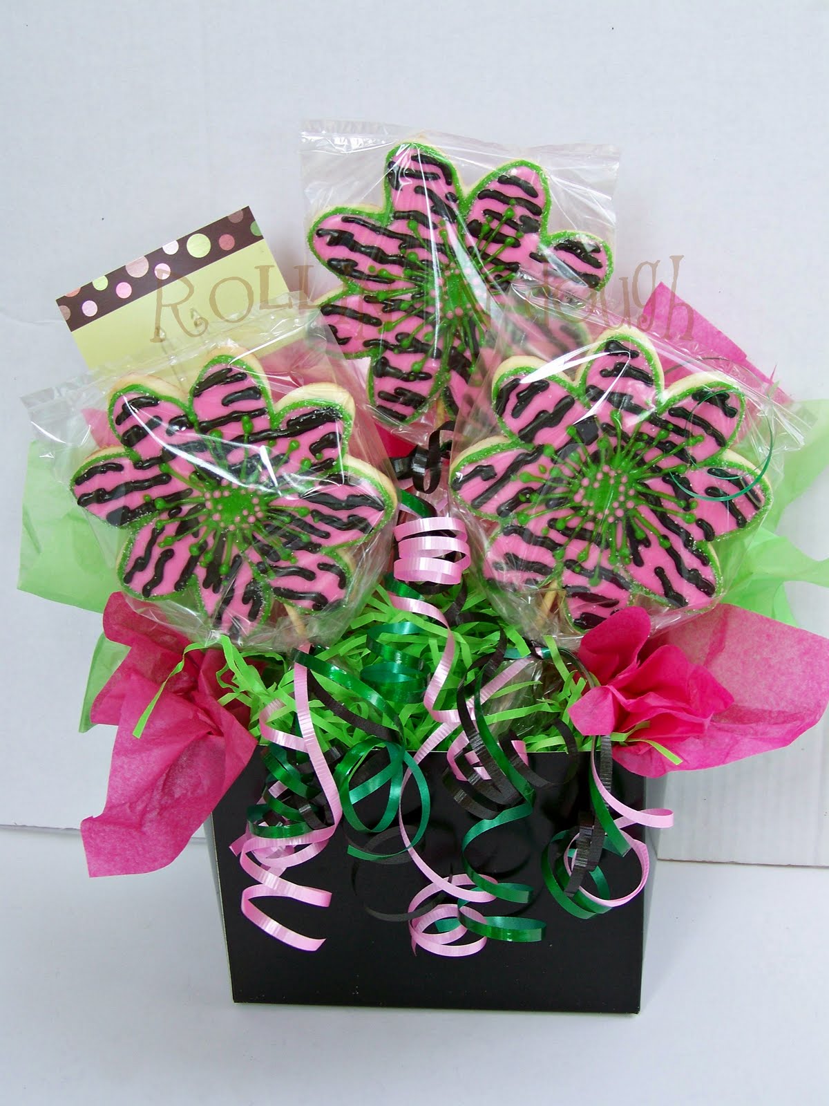 Rollin' in Dough Pink Zebra Print Floral Bouquet