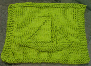 DigKnitty Designs: Sail Boat Knit Dishcloth Pattern
