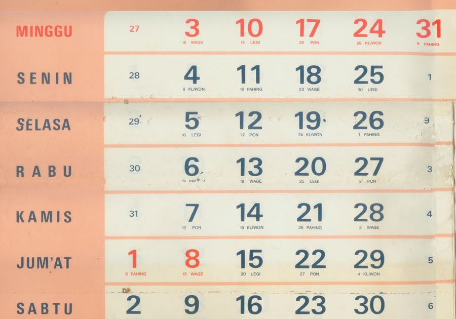 Terbaru 28 Kalender Jawa Tahun 1982