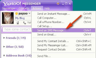 kirim sms dari Yahoo messenger