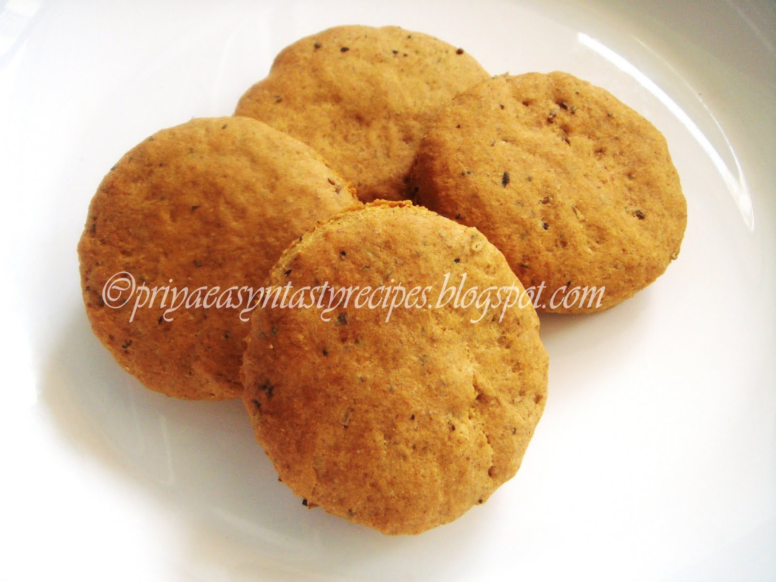 Priya's Versatile Recipes Spicy CuminBarley Cookies