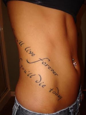 Girl Side Lettering Tattoos