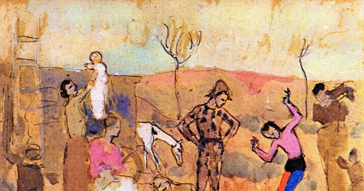 пикассо картины 1905. пикассо 1905. пабло пикассо аполлинер. пабло пикассо семейство комедиантов 1905. пабло пикассо семья комедиантов.