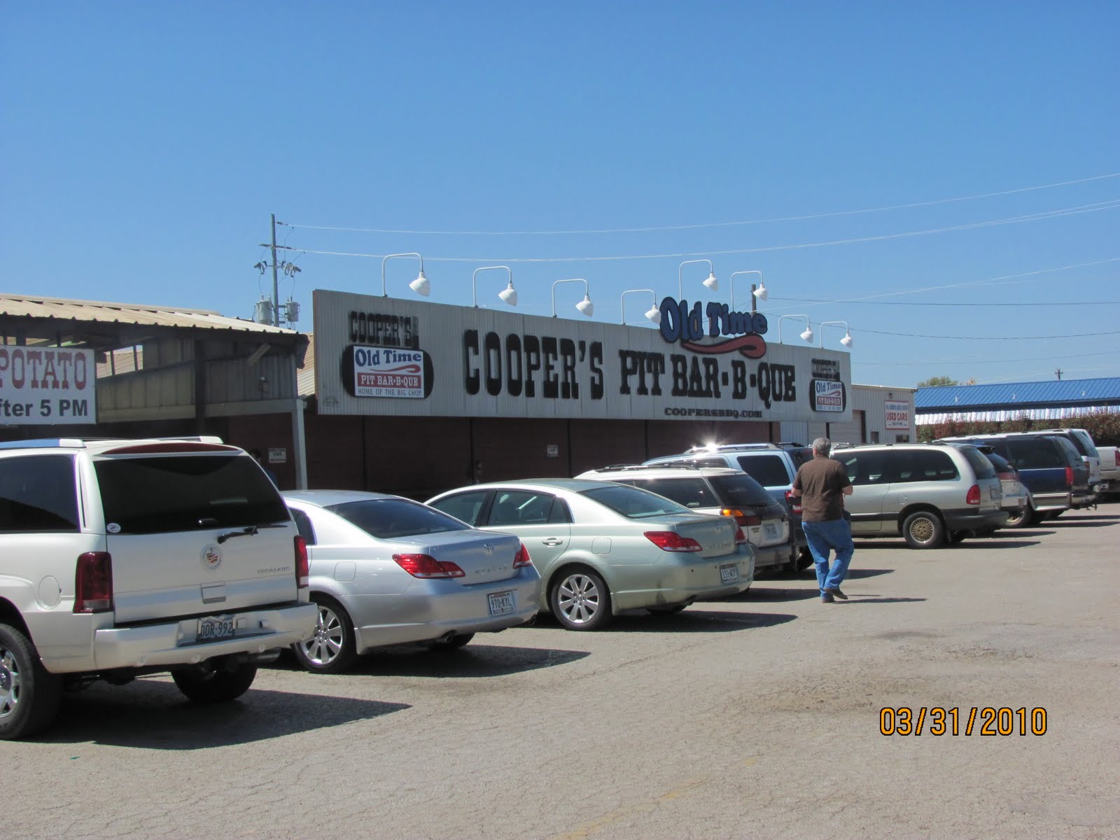 America by RV Llano Tx., Blue and Cooper's Pit BBQ